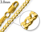 14K Gold Plated Sterling Silver Curb Chain 3MM