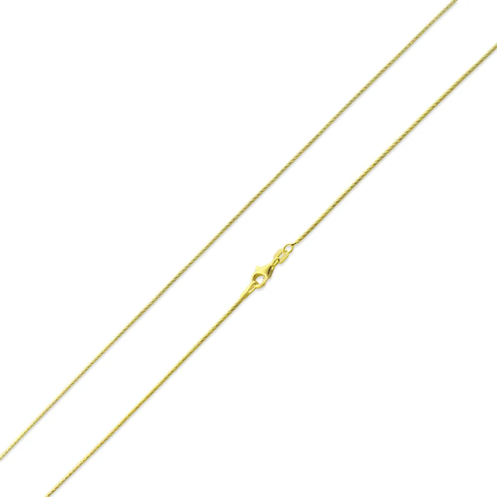 14K Gold Plated Sterling Silver Glitter Snake Chain 1.25mm