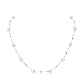 18K/ 750 Rose Gold Pearls Necklace MKN7070