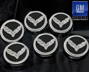 2014-2019 Z06/Z51/C7 Corvette Stingray - Fluid Cap Covers C7 Flag Style Manual Transmission 6Pc