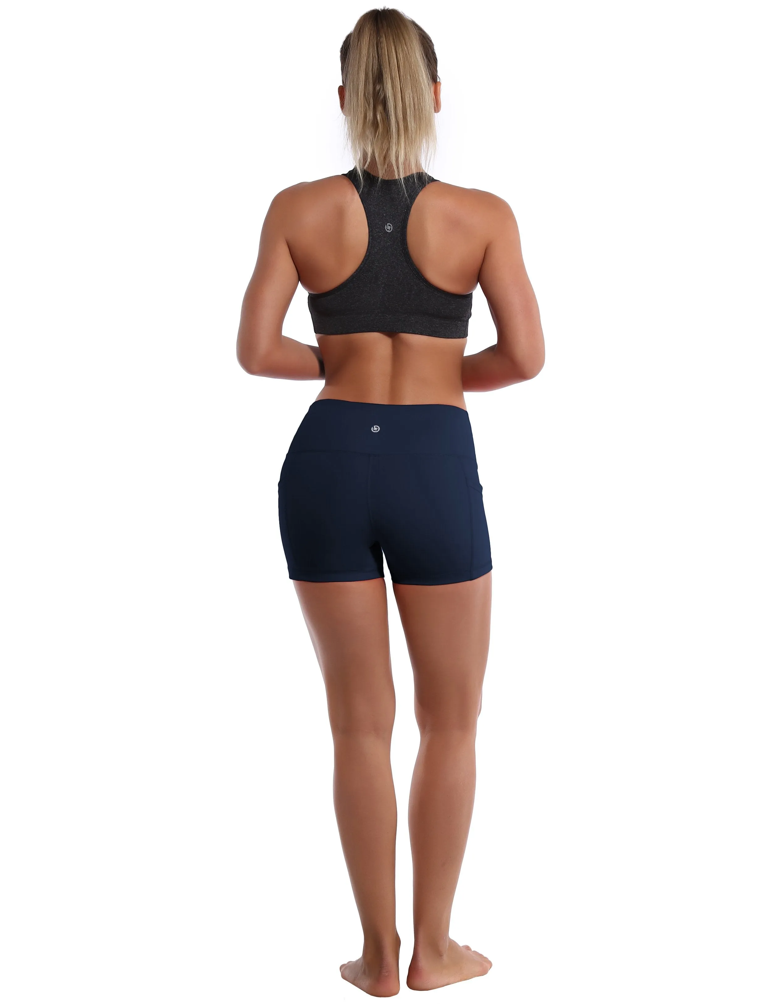 2.5" Side Pockets Yoga Shorts darknavy ins