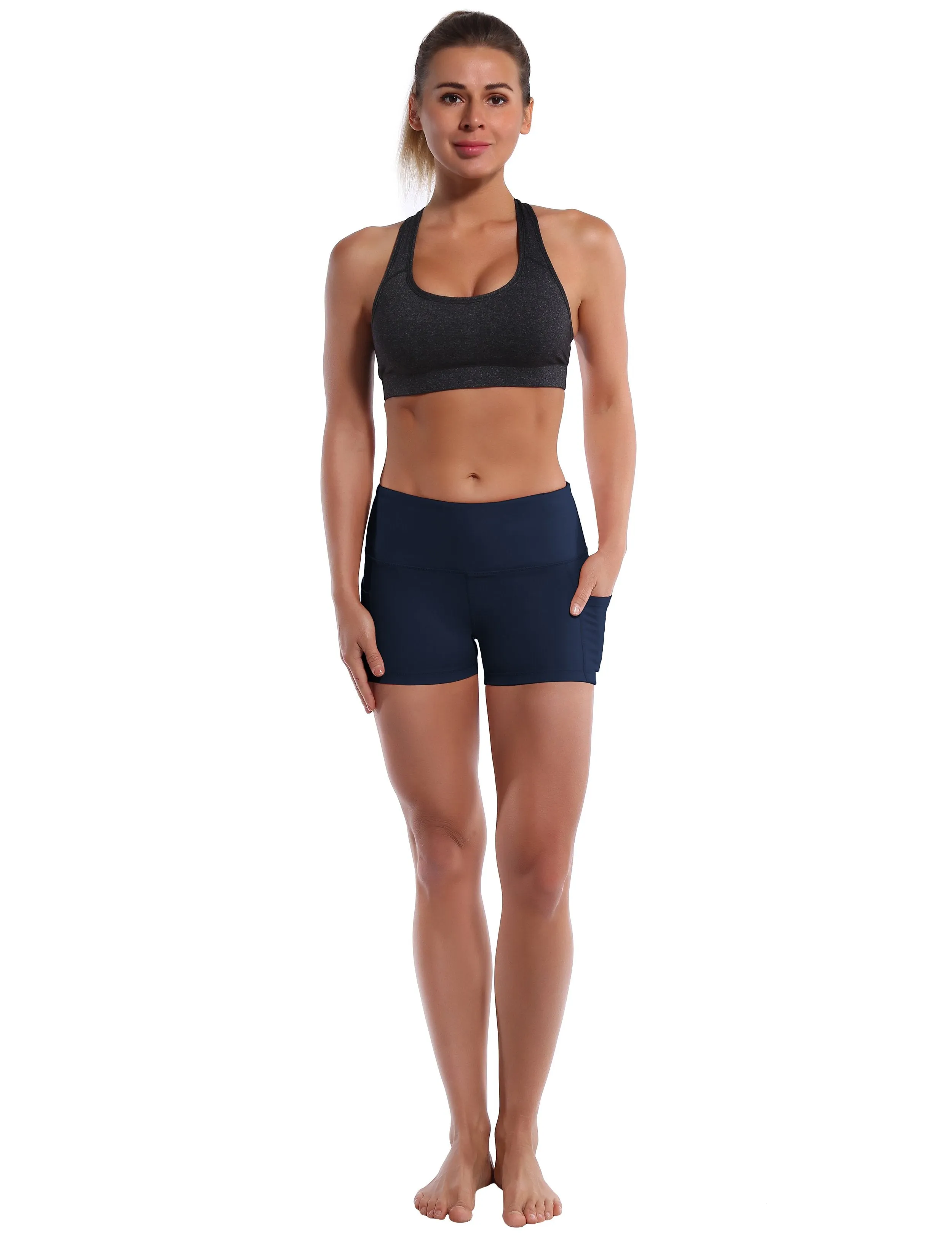 2.5" Side Pockets Yoga Shorts darknavy ins