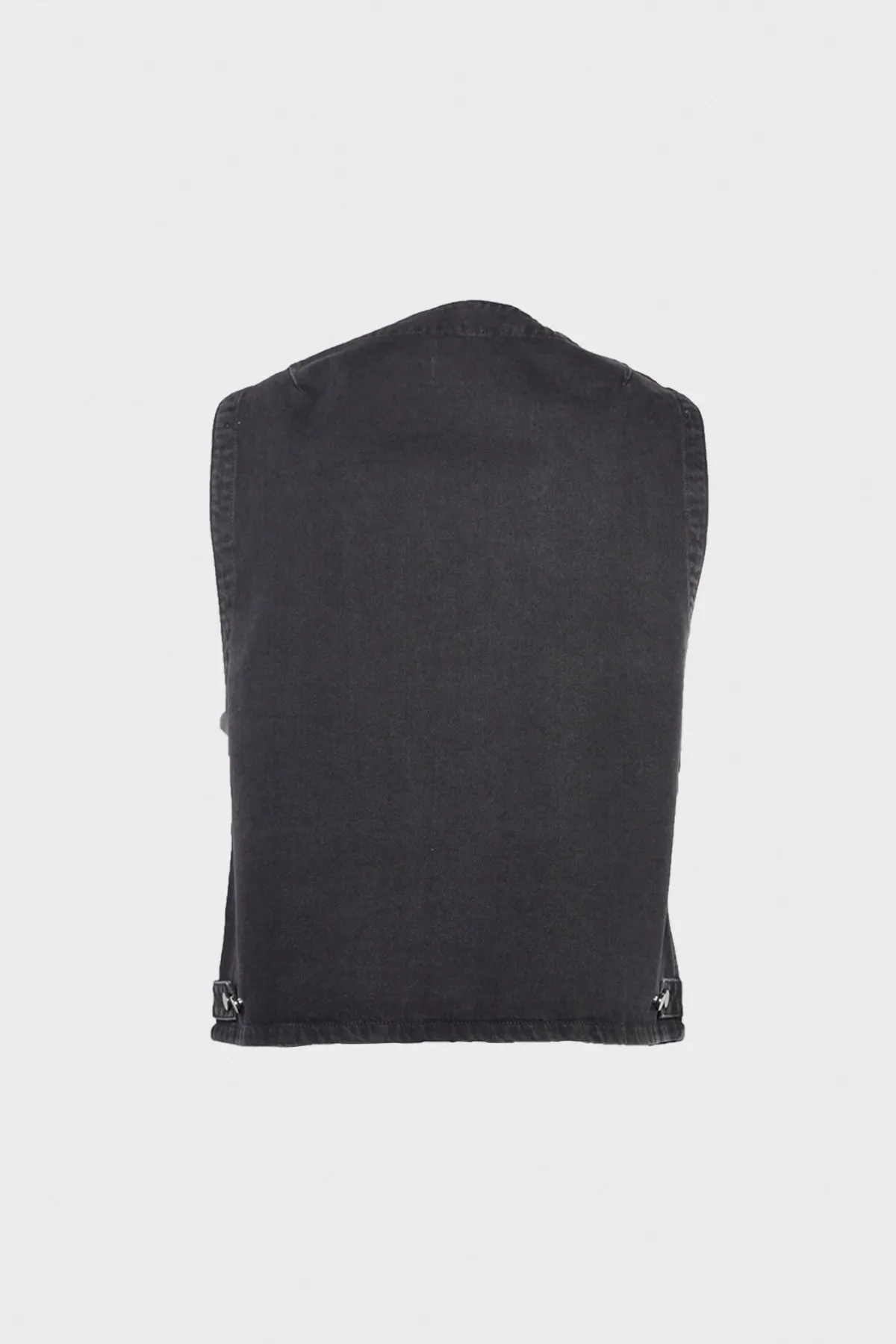 4 Pocket Gilet - Denim Soft Bleached Black