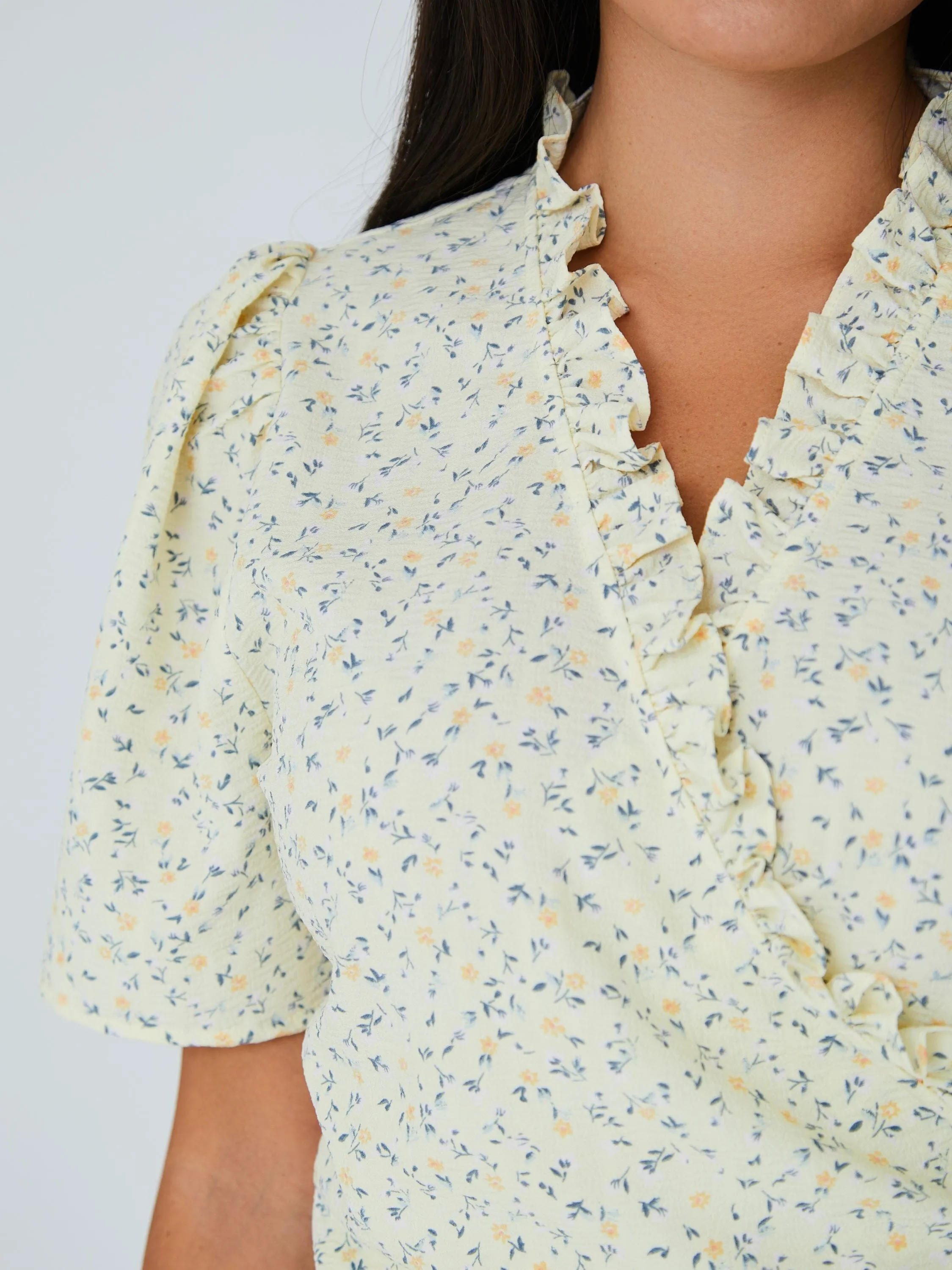 A-View - Peony Wrap Blouse - 079 Light Yellow