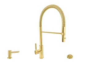 Acquaco 26.722BL-3 Balzare Pull Down Spring Kitchen Faucet 3pc. Suite