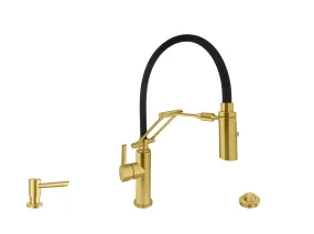 Acquaco 26.725BL-3 Articolando Pull Out Kitchen Faucet 3pc. Suite