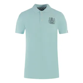 Aquascutum Branded Sleeve Light Blue Polo Shirt