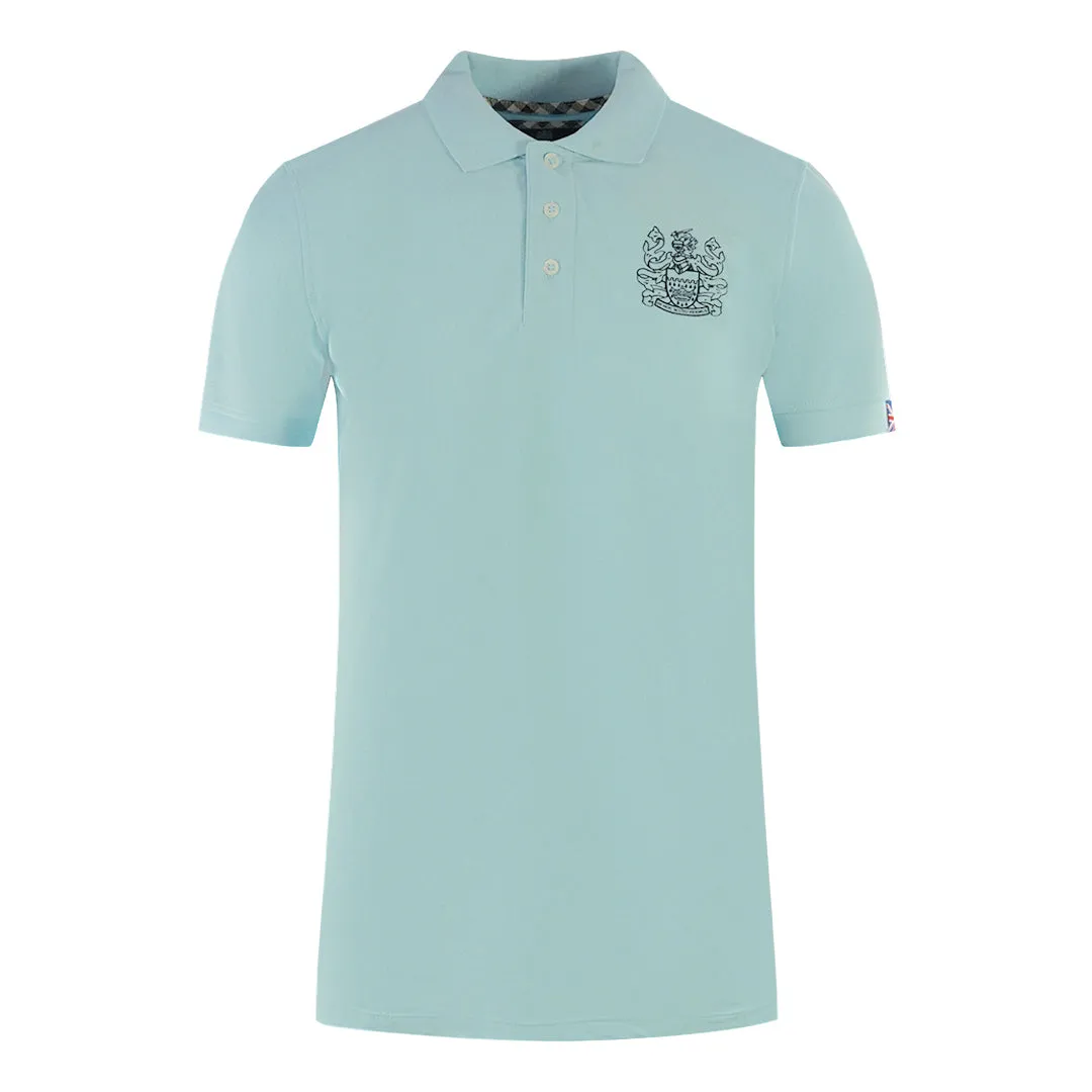 Aquascutum Branded Sleeve Light Blue Polo Shirt