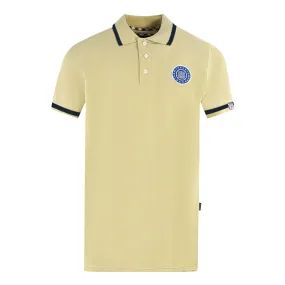 Aquascutum London Embroidered Badge Beige Polo Shirt