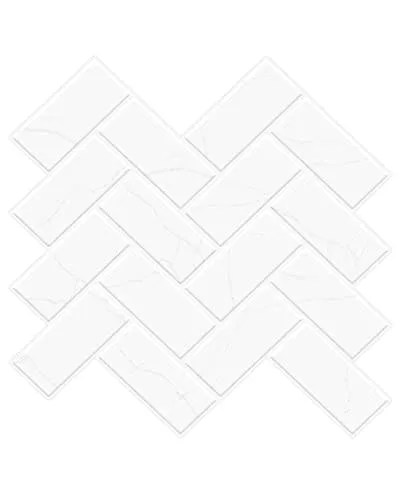 Art3d White Marble Herringbone Peel and Stick Backsplash Tiles (10 Tiles, Thicker Version)