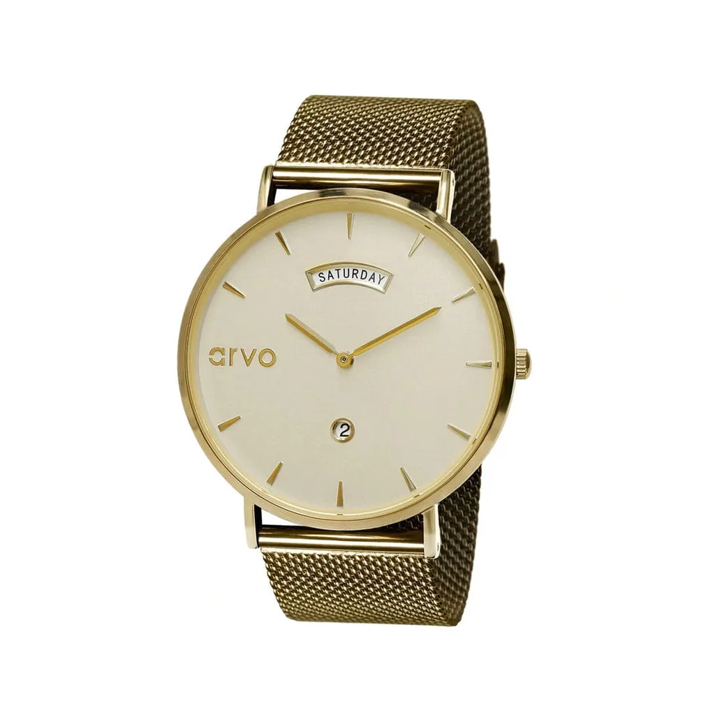 Arvo Men's Gold Mesh Awristacrat Watch