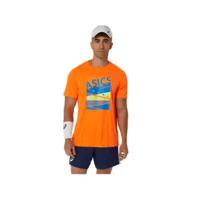 ASICS Men's GS Graphic Top (Shocking Orange)