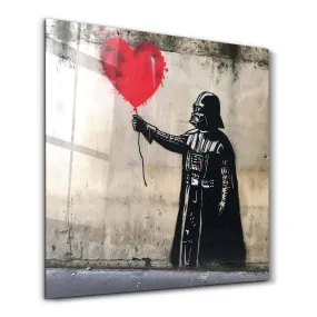 Banksy Style Love Baloon Street Art | Glass Wall Art