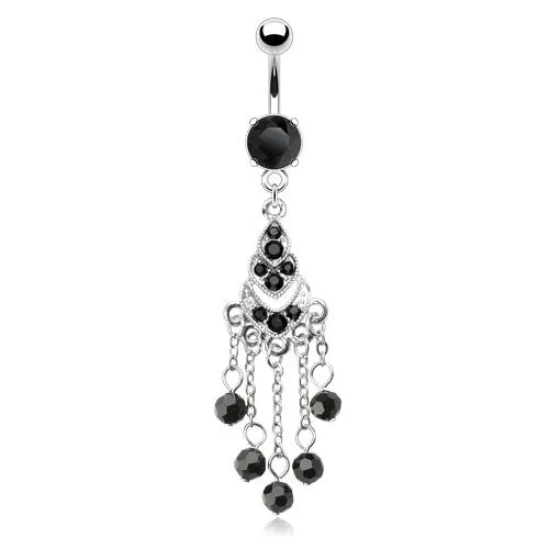 Black Vintage Chandelier Belly Piercing