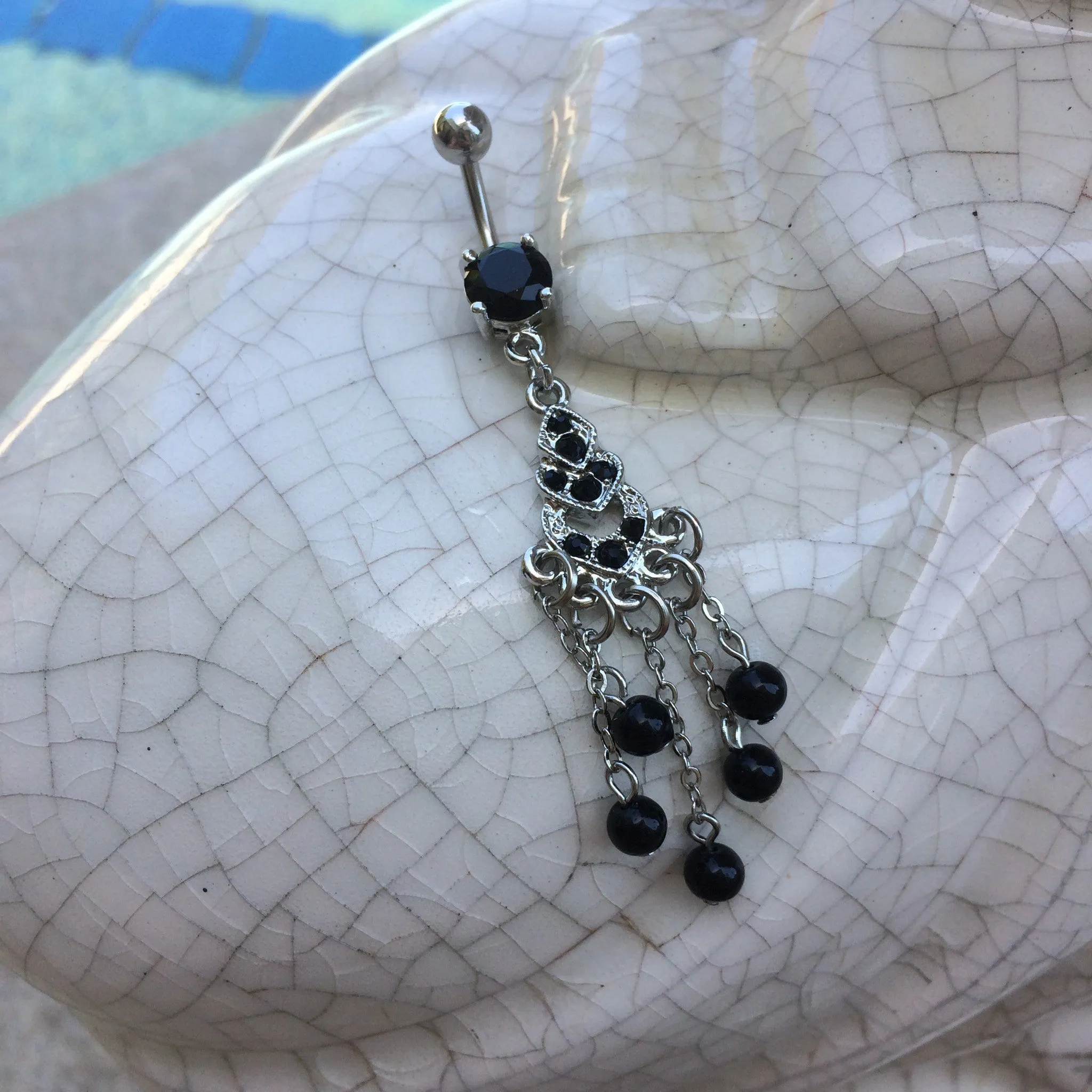 Black Vintage Chandelier Belly Piercing