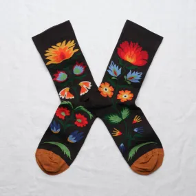 Bonne Maison |  Faux Bouquet Socks in Black