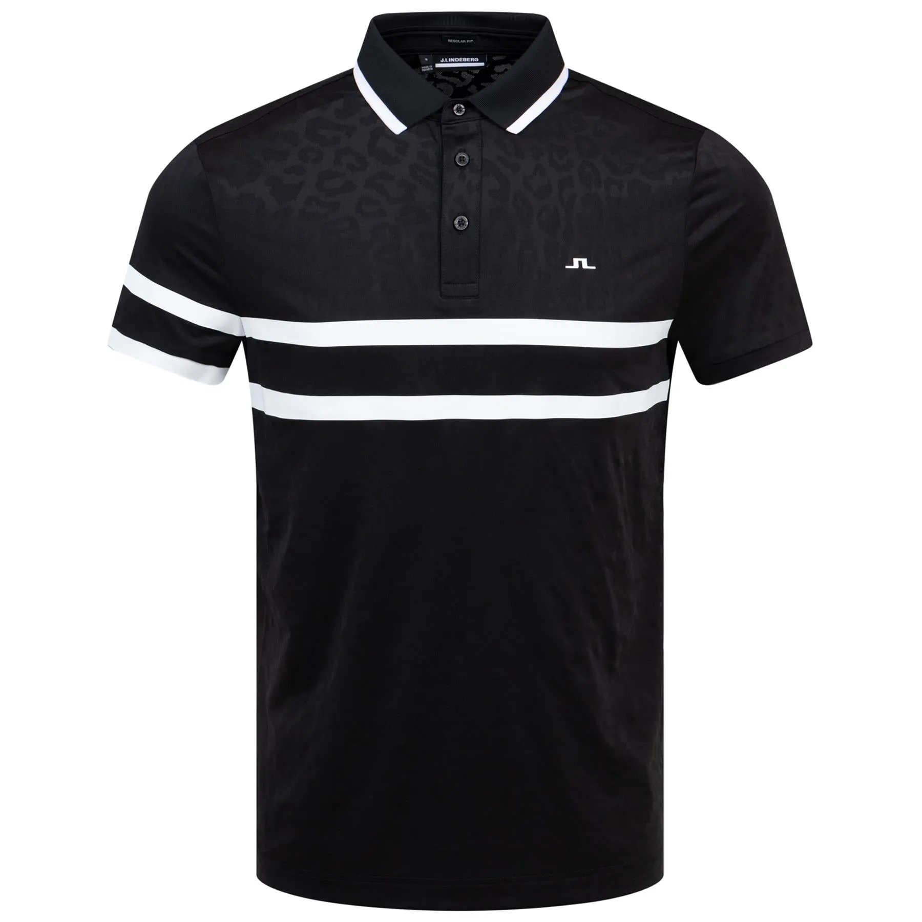 Boswell Jacquard Regular Fit Polo Black - W23