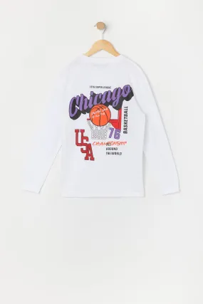 Boys Chicago Basketball Graphic Long Sleeve Top