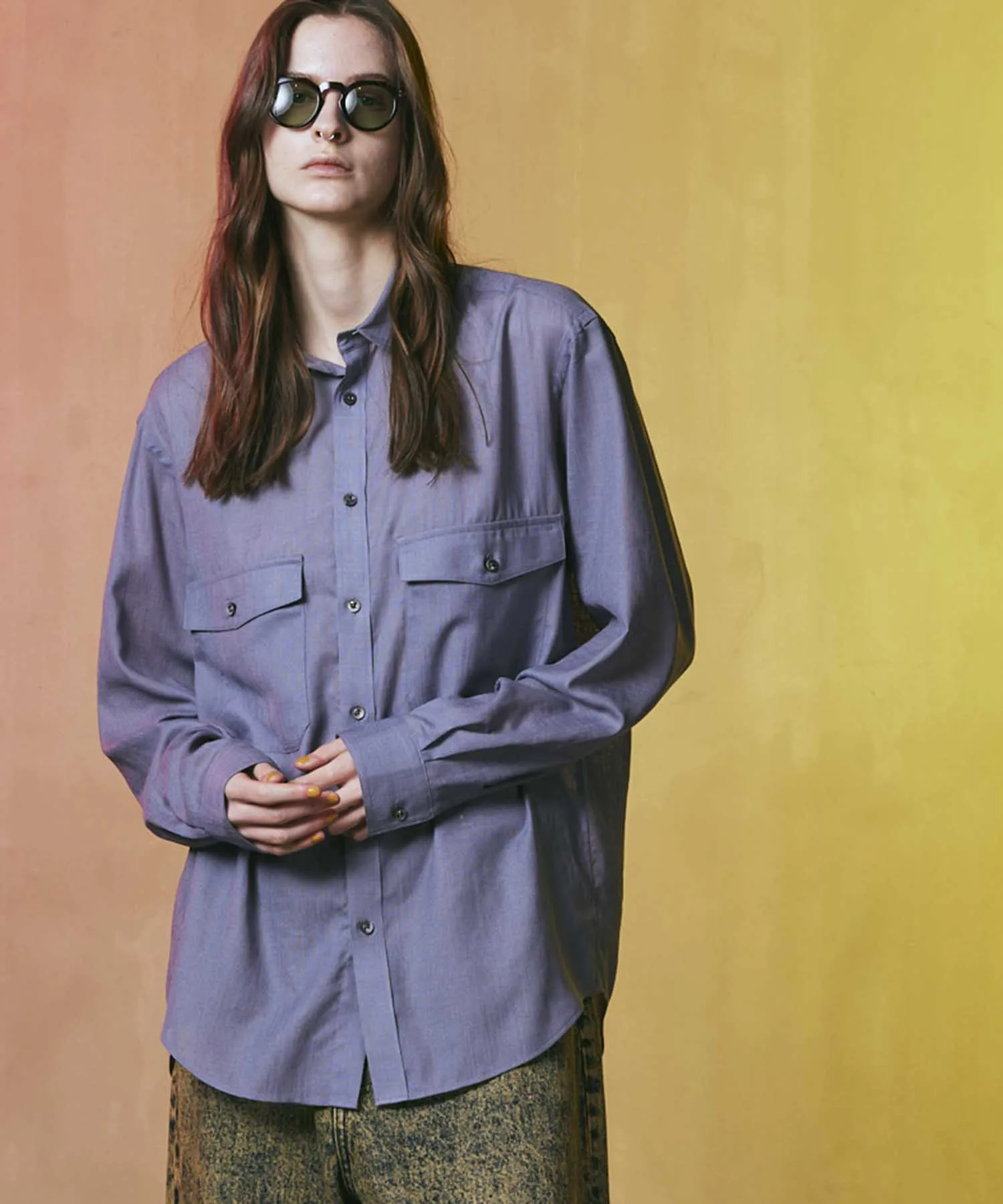 Calendering Triacetate Dress-Over Shirt