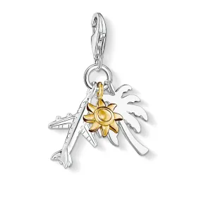 Charm Pendant "Palm Tree, Sun, Plane"