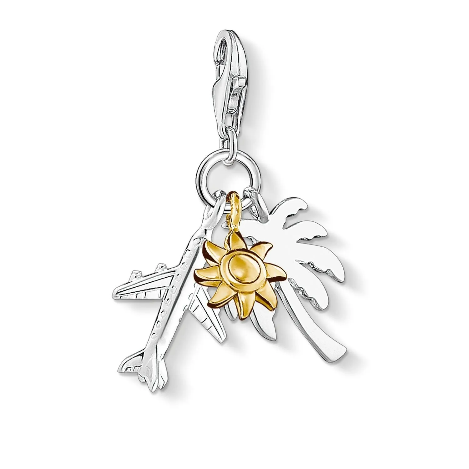 Charm Pendant "Palm Tree, Sun, Plane"