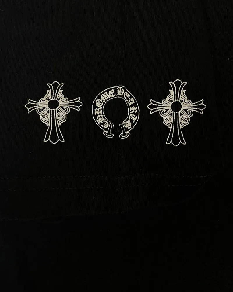 Chrome Hearts Black Vertical Logo Tee Vintage