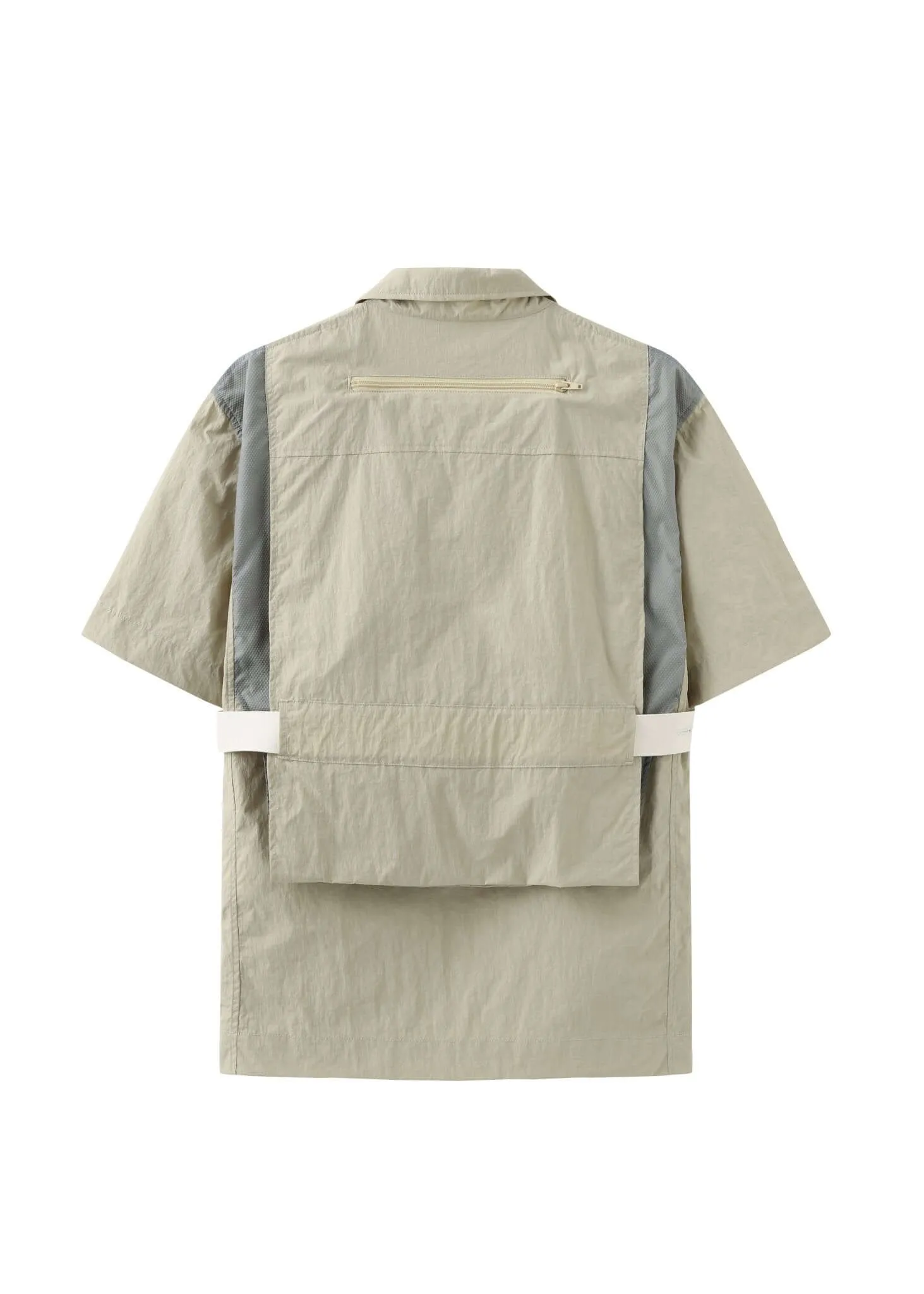 Compartment Nylon Shirt With Detachable Hood