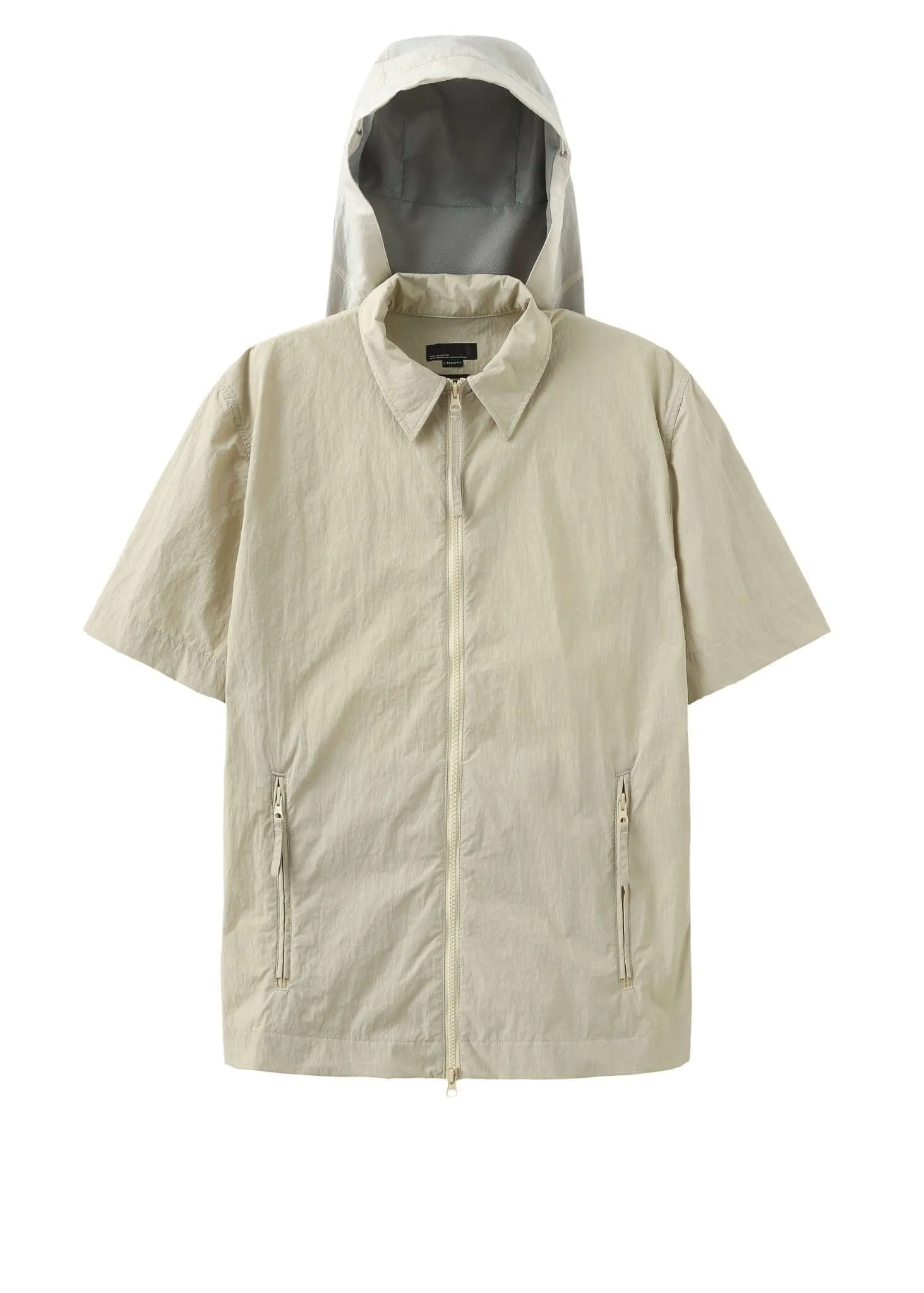 Compartment Nylon Shirt With Detachable Hood