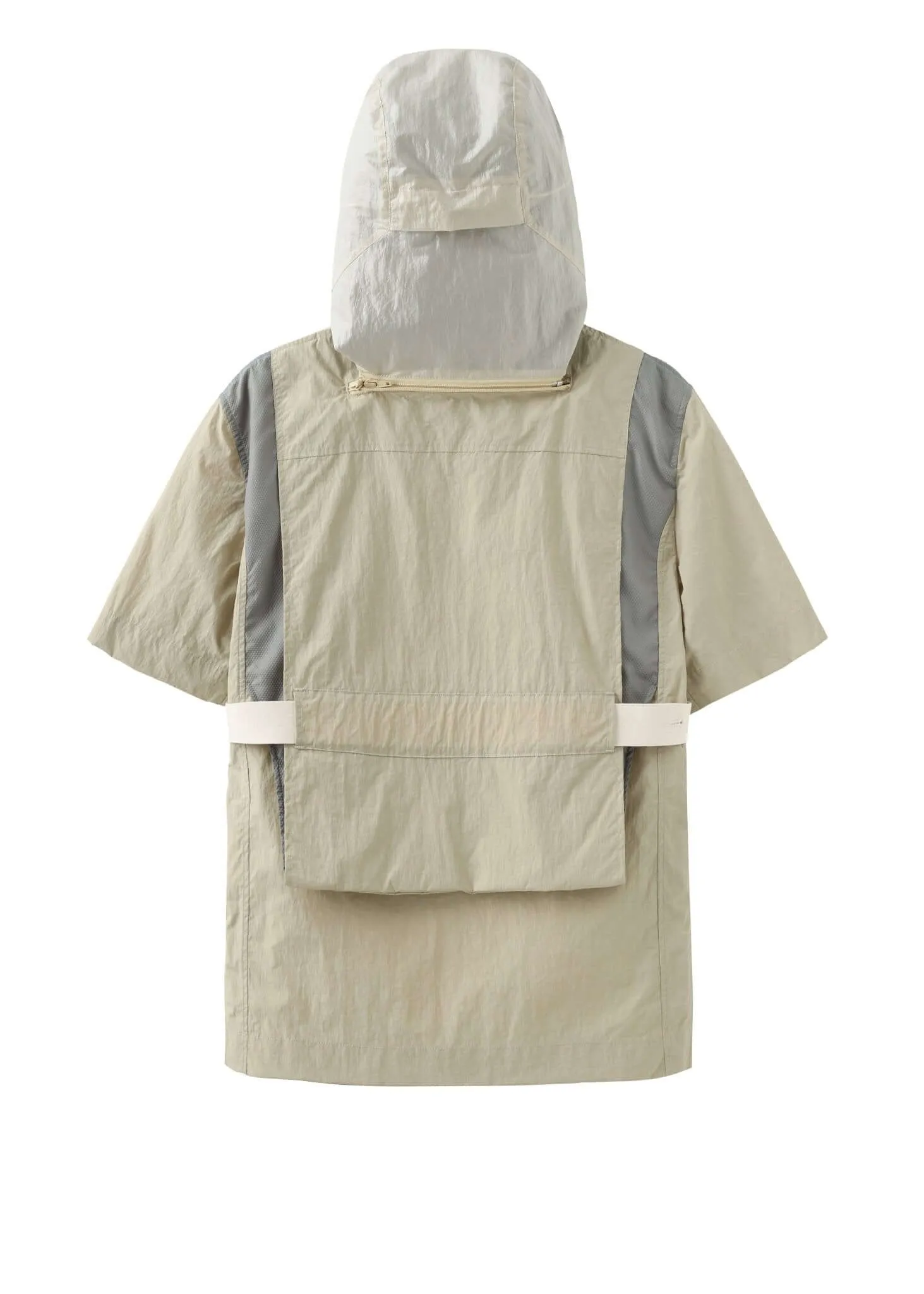 Compartment Nylon Shirt With Detachable Hood