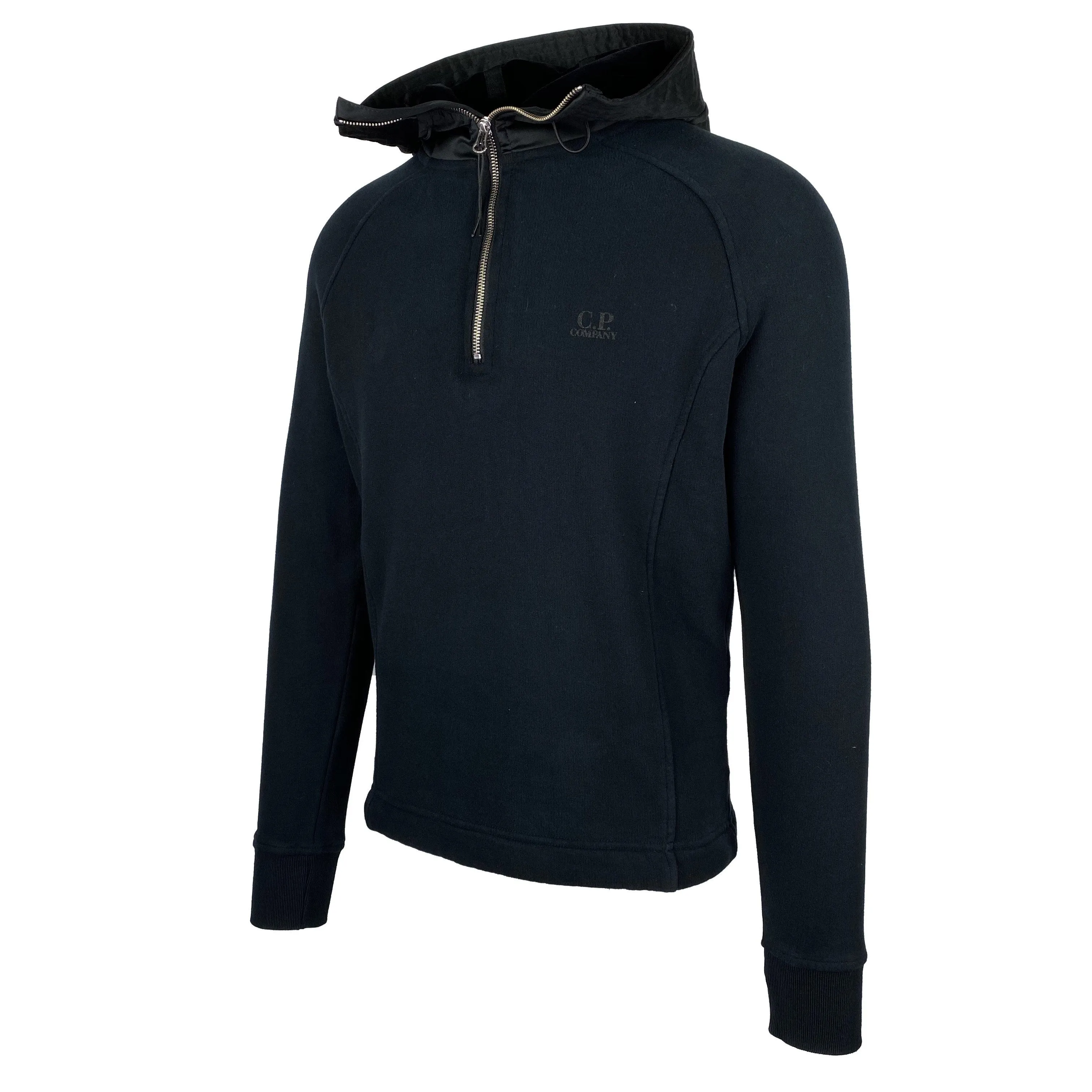 CP Company Black Zip Nylon Hoodie