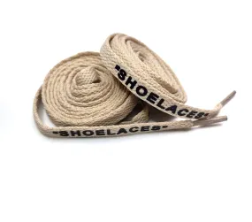 Cream colour OFF-WHITE style "Shoelaces"