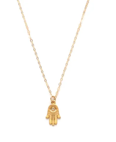 Dainty CZ Hamsa Necklace