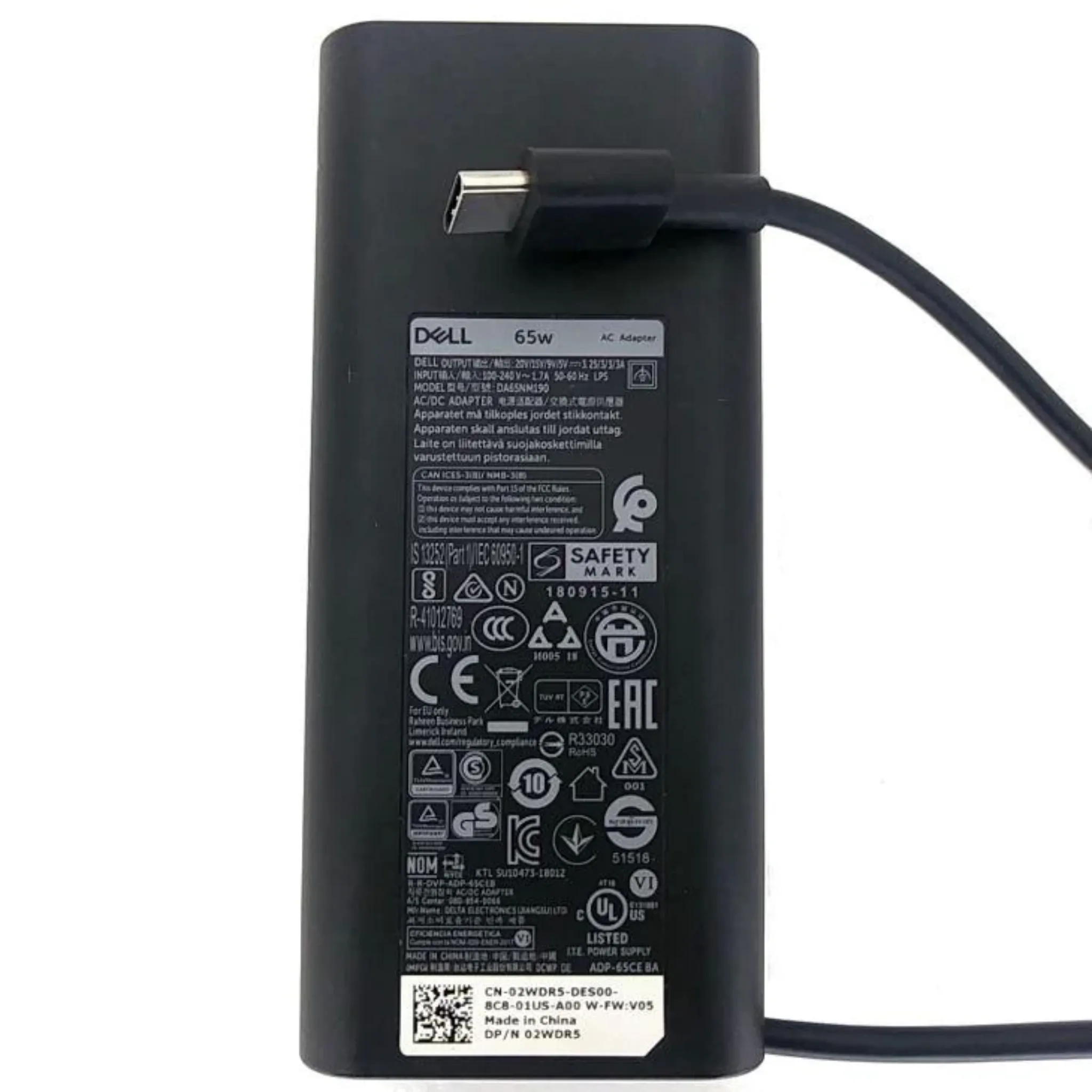 Dell Original 65W Type C Laptop Adapter Charger (Renewed)