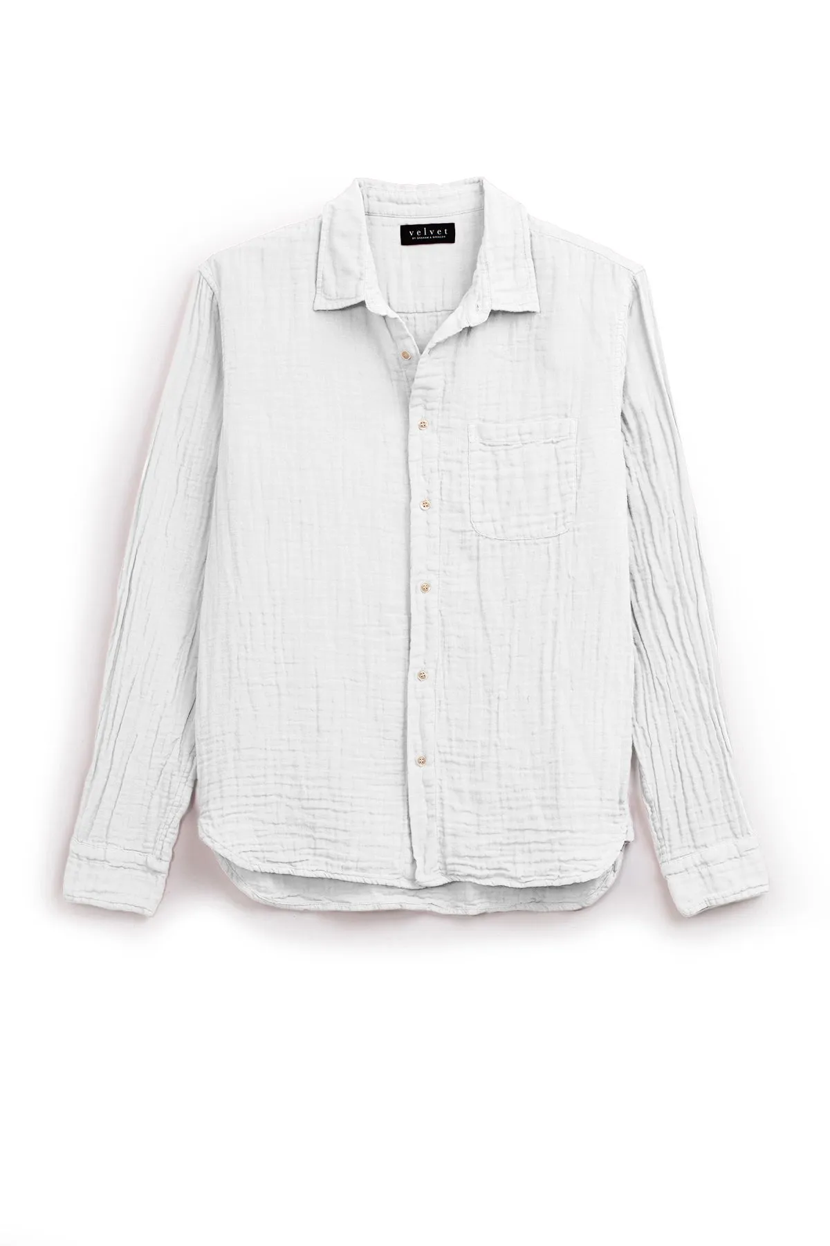 ELTON COTTON GAUZE BUTTON-UP SHIRT