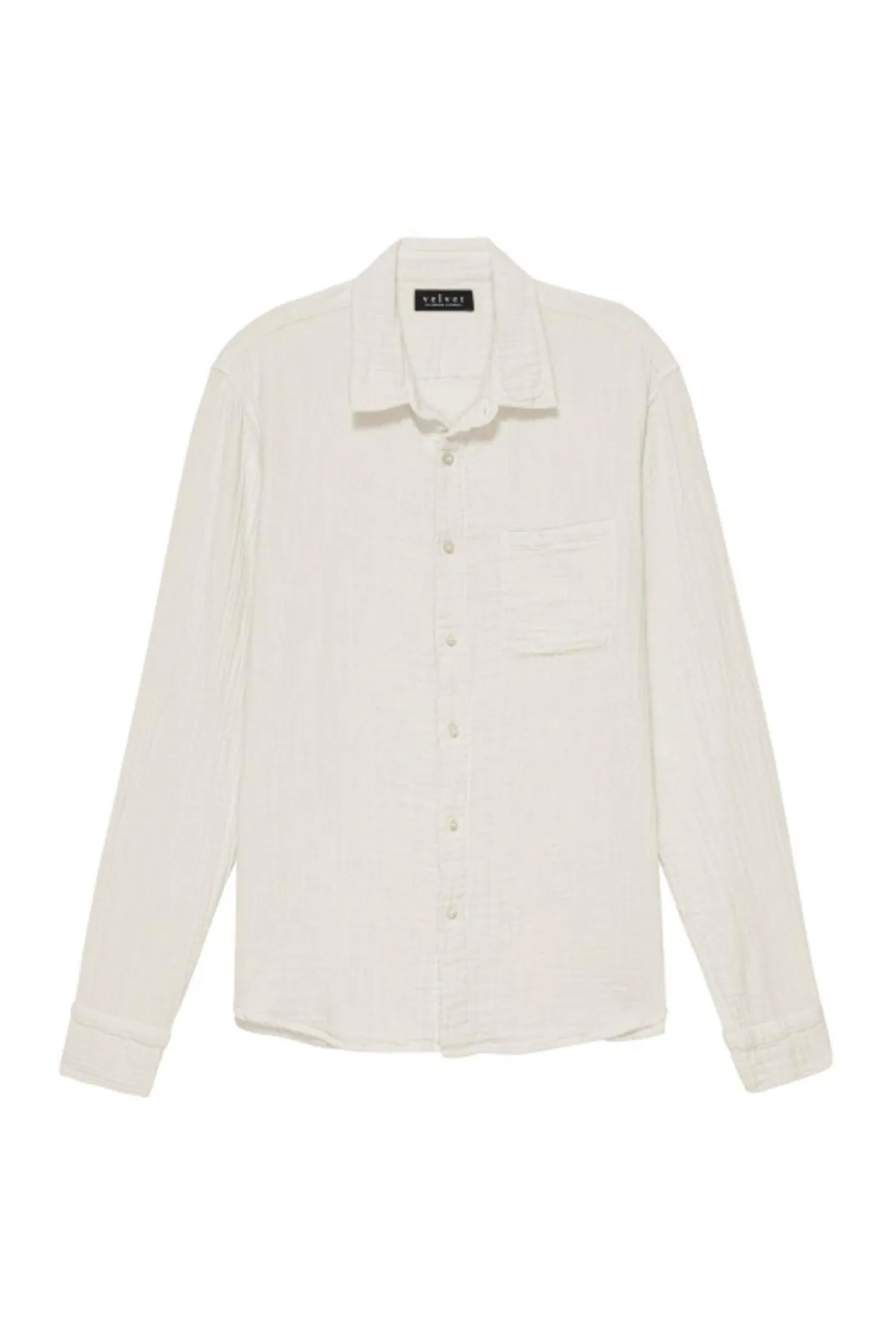 ELTON COTTON GAUZE BUTTON-UP SHIRT