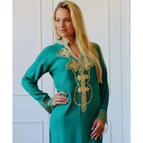 Emerald Green Aisha Boho Moroccan Kaftan