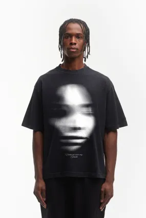 FACE BLACK WASHED T-SHIRT