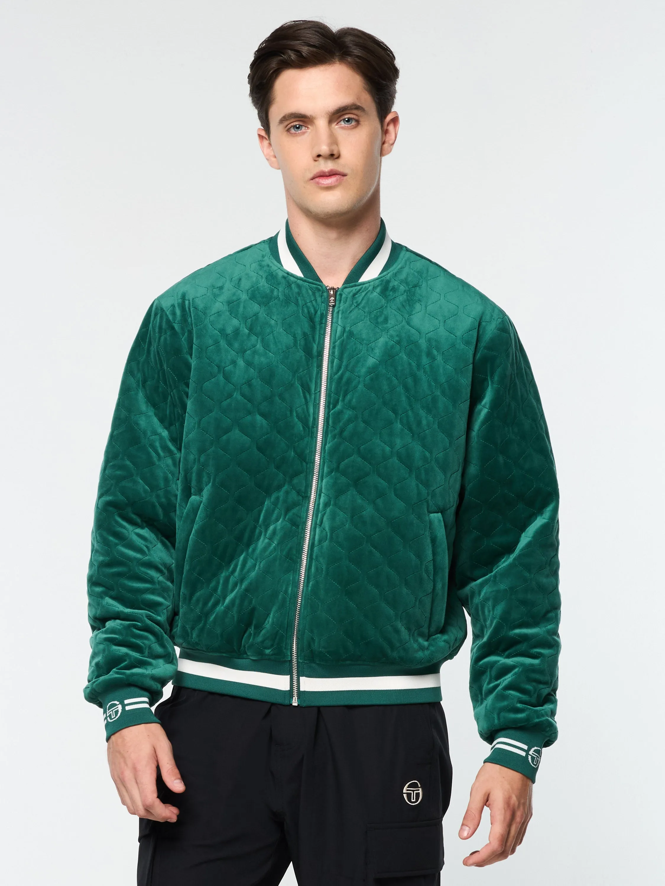 Fasano Quilted Velour Jacket- Rainforest