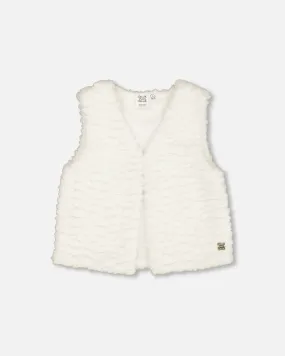 Faux Fur Vest Off White