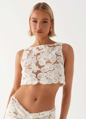 Fiorella Floret Top - Ivory