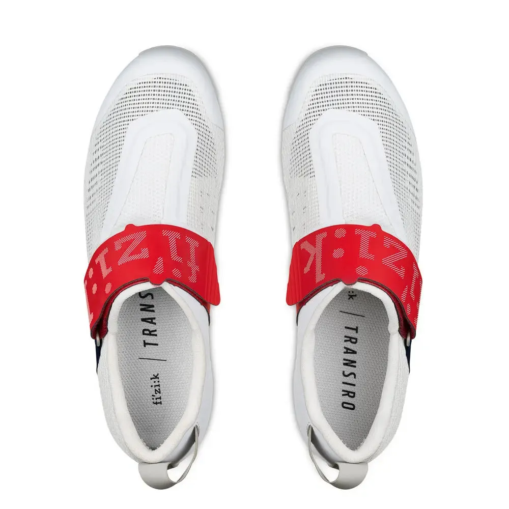 Fizik | Transiro Hydra Aeroweave | Carbon | Triathlonschoen | White / Red-Blue