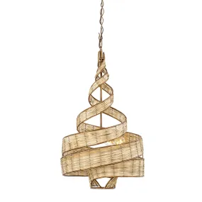 Flow 240P03BTR 3-Light Twist Pendant Light - Baguette/Natural Rattan