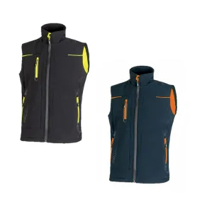 Gilet da Lavoro Soft Shell U-POWER UNIVERSE Deep Blue (Arancione/Blu) o Black Carbon (Giallo/Nero)