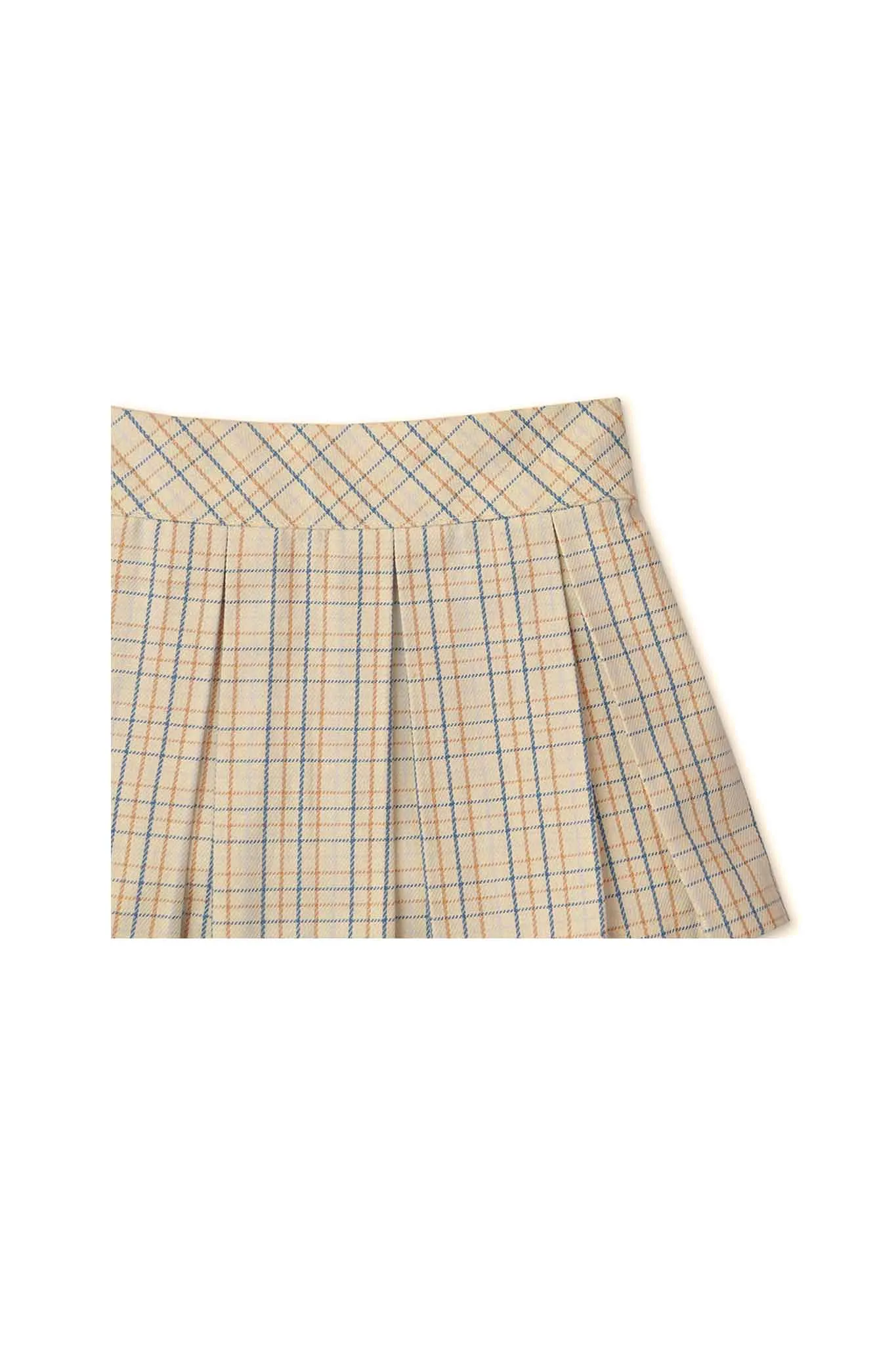 Gingersnaps Checkered Print Pleated Pull On Skirt