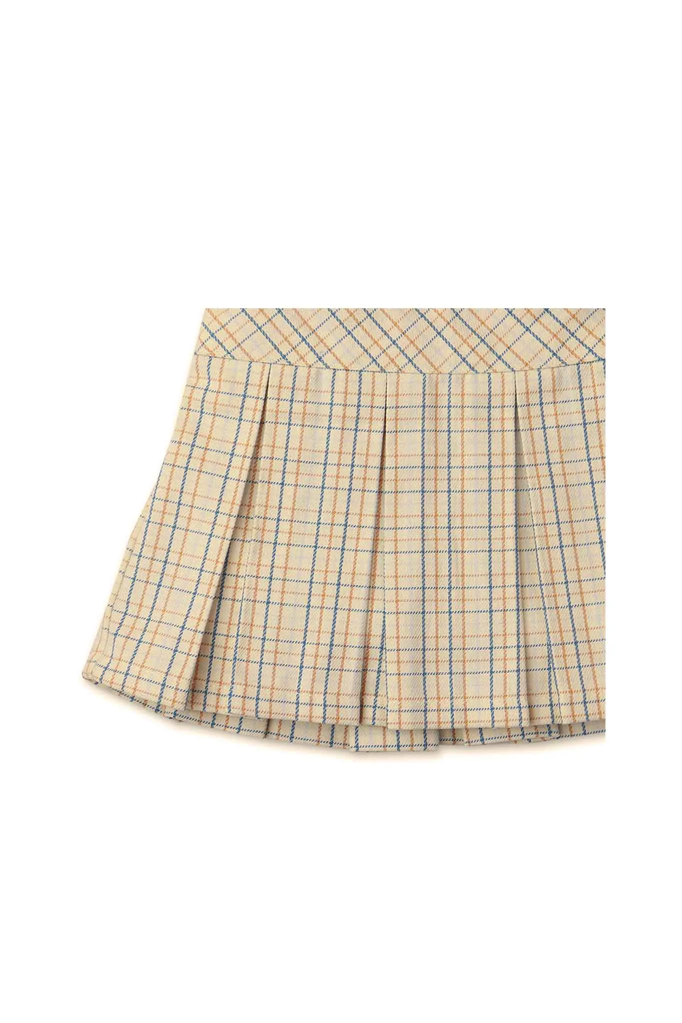 Gingersnaps Checkered Print Pleated Pull On Skirt