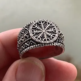 Helm of Awe Viking Ring - Sterling Silver