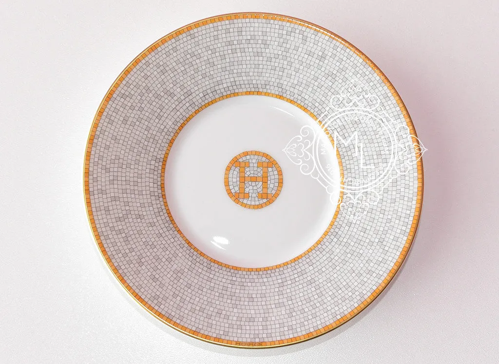 Hermes Classic Mosaique Au 24 Gold Teacup & Saucer