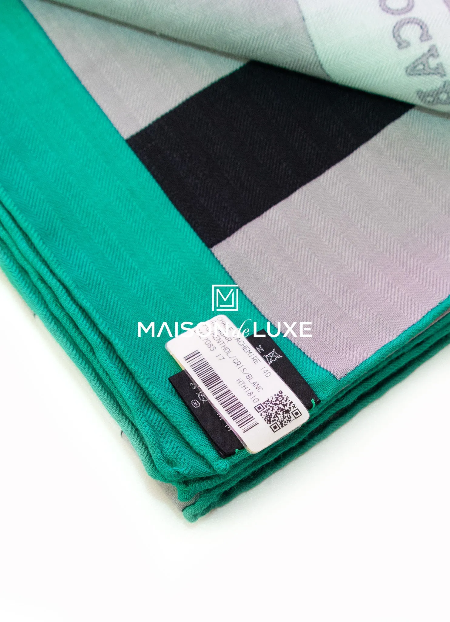 Hermes "Rocabar" Green Cashmere 140 GM Shawl