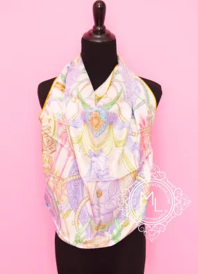 Hermes "The Horsawards" Purple Gold Twill Silk 90 cm Scarf