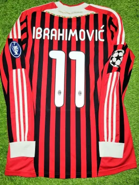 Ibrahimovic AC Milan 2011 2012 Home Long Sleeve UEFA Soccer Jersey Shirt M SKU# V13416